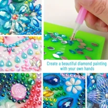 DIY Diamant-Malerei-Set - Spezielle geformte Acryl-Stifthalter, Doppelseitiger Diamanteffekt, handgefertigtes Aufbewahrungsartikel, geeignet für Büro oder Zuhause, Diamant-Kunst-Zubehör