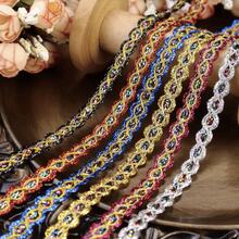 20 Yards/5 Yards Vibrant Woven Lace Trim, Multiple Color Options, 1.5cm Wide, Clothing Decoration Accessory, Suitable For Clothing, Party, Gift, Home Decor, Perfect For DIY Crafts, Sewing, Jewelry Making, And Festive Decorations Like Halloween, Christmas, Thanksgiving - Multicolor - View 6