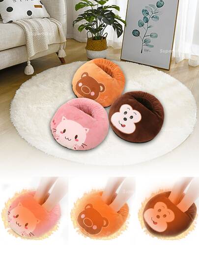 1个足部加热器，USB接口，3档温度和3档定时设置，可爱柔软的毛绒面料，支持自动断电和快速加热，可缓解足部疲劳，便携式电热垫，适合冬季在家或办公室使用，呵护双脚，是圣诞节送给脚踝的理想礼物。