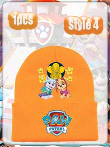Đội chó cứu hộ Paw Patrol đã có những đóng góp to lớn. Mũ len, Mũ len in họa tiết hoạt hình thường ngày, Mũ len, Mũ thu đông - Nhiều màu - Xem 7