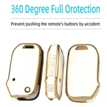 KULCSOK Key Fob Cover Fit For Kia K5 Forte Soul Sorento Sportage Cerato 2024 2023-2019 TPU Key Case Cover Key Holder Key Protector For Flip Key 4 Buttons A White - MàuE - Xem 5