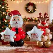 23 Peças Decoração de Festa de Natal Balões, Balões de Folha de Rena, Balões de Estrela Branca de 18" (Adequado para Presentes e Decorações Surpresa), Balões de Látex Vermelho e Dourado de 10", Balões de Látex Vermelho e Dourado de 5". Adequado para Ano Novo, Réveillon, Decoração de Sala 2026, Arranjo Interno. - Multicolorido - Visão 1