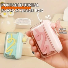 Compact Automatic Floss Dispenser, Toothpick & Floss Storage Case For Travel Or Daily Oral Care – Fresh Breath Anywhere (Floss Not Included) - Pink - View 7