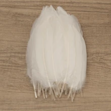100 Pieces 1 Piece Colorful Farmed Goose Feathers Handmade DIY Crafts Decorative Accessories Festival Dance Party Mask Hairpin Jewelry Suitable For Handmade, Decorative Edges, Fluffy Texture Accessories Clothing Plug-In Ornaments Feather Pen, Etc. - White - View 1