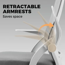 Oikiture Computer Desk Chair With Mid-Back And Lumbar Support Home Office Chair Armrest Swivel Chair For Home And Office Use Grey - B3-網狀背面-白色 - 查看 4