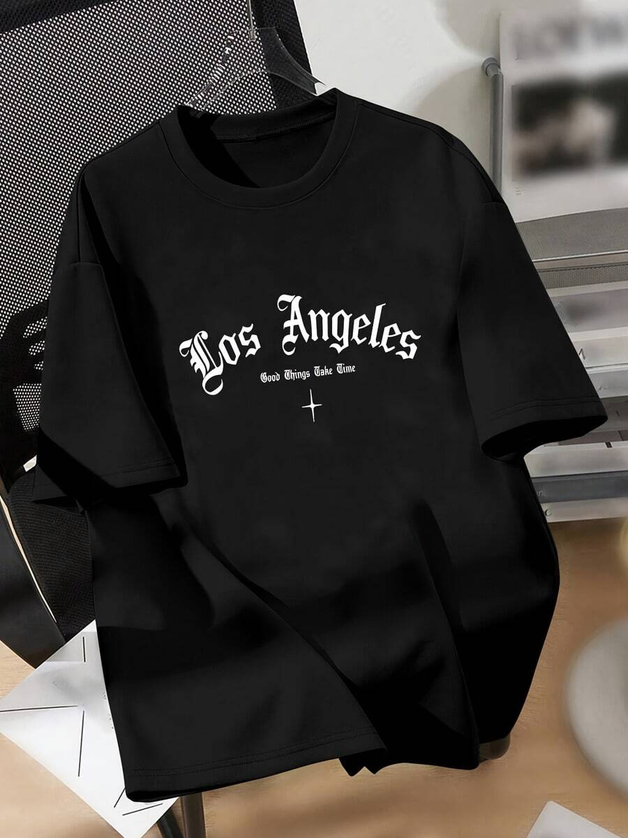 envío nacional Los, Angeles, texto ropa de niño disfraz halloween niño playeras de niño - Negro - Ver 1