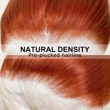 13x4 红棕色和黑色 24 英寸天然直发合成蕾丝前假发，高品质耐热纤维，全套假发适合日常佩戴