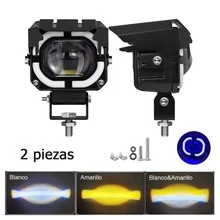 2 Pieces 80W LED Auxiliary Headlight With Daytime Running Light And Three Lighting Modes, Suitable For Cars And Motorcycles - Black - View 1