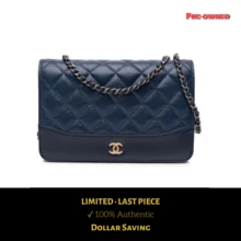 CHANEL PRE-OWNED Quilted Aged Calfskin  Wallet On Chain - 藍色 - 查看 1