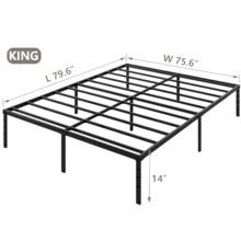 Strong Steel Bed Frame,Heavy Duty Metal Bed Frame With Storage Space, Noise-Free Platform Base,King & Queen Size – 14in 16in 18in Platform Cama With Silent Slats,Room Decor,Furniture,Christmas,Furniture Living Room,Living Room Decor,Room Decoration Stuff - 14英吋 - 查看 11
