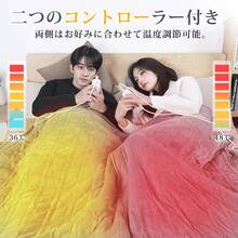電気毛布 掛け敷き兼用 180*200cm ダブルコントローラー付き 【大きサイズ＆フランネル材質&3分速暖】 電気ブランケット 6段階切タイマー 7段階温度調節 電気ひざ掛け 自動電源オフ 丸洗い可 節電 省エネ 厚手生地 頭寒足熱 肩掛け 膝掛け 抗菌 防臭 ダニ退治 暖房器具 防寒対策 - 日本 Aタイププラグ(100V) - チェックする 4