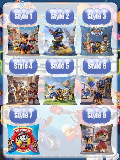 Fundas de almohada con estampado del tema de Paw Patrol, con una variedad de estilos lindos para que elijas