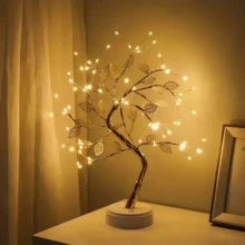 Creative Copper Wire Tree LED Table Lamp/Night Light Battery/USB Operated Bedroom/Home Decorative - Gold - View 6