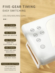 XEIJAYI 1个方形LED手枕美甲灯，快速美甲烘干机，指甲油固化UV灯，适用于手脚美甲沙龙（白色） - 白色 - 查看 7