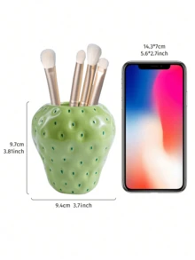 Minimalist Style Women's Strawberry Storage Rack, Suitable For Makeup Brushes, Vases, Ideal For Home And Bedroom Decoration, Makes The Perfect Christmas Gift. Can Be Used As A Vase, Flower Pot, Desktop Decoration, Plant Pot, Flower Arranging Vase, Or Makeup Brush Storage Container (Note: Lid Not Included / Lid Shown In Photos Is For Display Purposes Only)