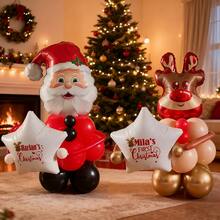 23 Peças Decoração de Festa de Natal Balões, Balões de Folha de Rena, Balões de Estrela Branca de 18" (Adequado para Presentes e Decorações Surpresa), Balões de Látex Vermelho e Dourado de 10", Balões de Látex Vermelho e Dourado de 5". Adequado para Ano Novo, Réveillon, Decoração de Sala 2026, Arranjo Interno. - Multicolorido - Visão 2