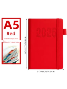 2026 Neuer Tagesplaner Notizbuch: Selbstdisziplin, Zeitmanagement, Terminorganisation, Effizienzsteigerungswerkzeug, Erwachsenen Büro/Studien Organizer, visualisierte Planung, strapazierfähiges Material, Zielverfolgung, ideales Weihnachtsgeschenk für beschäftigte Menschen. Anwendbare Szenarien: Arbeitsplan, Studienplan, Lebensplanung, Schule, Büro, Zuhause - Verschiedenfarbig - Übersicht 12