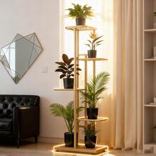 SHENGMAOPlant Stand, 5 Tier 6 Potted Plant Stand, Plant Stand Indoor Metal Planter, Our Indoor Plant Stand Design Blends Seamlessly Into Corners, Turning Unused Space Into A Stylish Display Space, Maximizing The Beauty Of Your Home And Saving You Space, Planter Stand Display Rack For Living Room Balcony Garden Terrace - 金色 - 查看 6