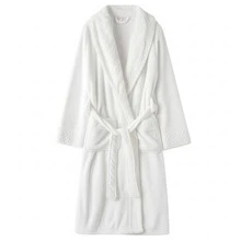 1pc Unisex Flannel Bathrobe, Thick & Warm Long Robe, Couples Casual Sleepwear, Great Gift For Girlfriend, Bathroom Towel, Bathroom Decor & Accessories - Multicolor - View 8