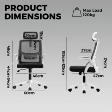 Oikiture Computer Desk Chair With Mid-Back And Lumbar Support Home Office Chair Armrest Swivel Chair For Home And Office Use Grey - B3-MESH BACK-白色和黑色 - 查看 2