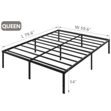 Strong Steel Bed Frame,Heavy Duty Metal Bed Frame With Storage Space, Noise-Free Platform Base,King & Queen Size – 14in 16in 18in Platform Cama With Silent Slats,Room Decor,Furniture,Christmas,Furniture Living Room,Living Room Decor,Room Decoration Stuff - 14英吋 - 查看 8