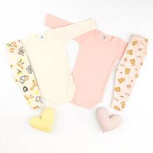 Kit 2 Conjuntos Bebê 100% Algodão Body + Mijão Suedine MEnina Menino Maternidade Enxoval Frio Inverno Quentinho Roupa Roupinha Bori - 2 Conjuntos - FEMININO - Visão 1