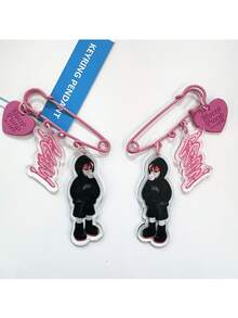 TXT Cartoon Character Acrylic Brooch, Pin, Accessory, Cute Figurine Keychain, Holiday Gift - Multicolor - View 4