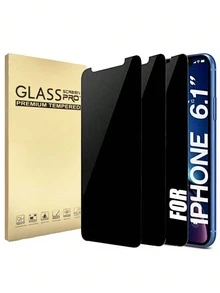 3 piezas de protector de pantalla de vidrio templado con privacidad (compatible con iPhone 11 12 13 14 15 16 Pro Max 16e 7 8 Se2 X Xs Xr Xsmax 12mini 13mini), película de vidrio templado anti-espionaje como regalo de cumpleaños, familia y amigos. Protector de pantalla de teléfono, accesorios de teléfono a prueba de agua, a prueba de golpes, anti-caída, resistente a los arañazos y antihuellas dactilares de cobertura completa