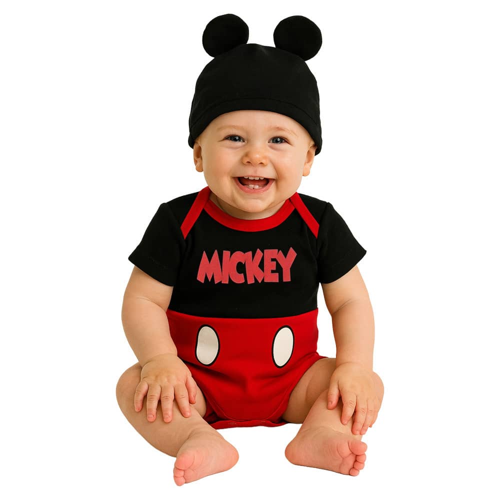 Disney Printed Multi-Garment Baby Outfit With Hat - Black - View 1