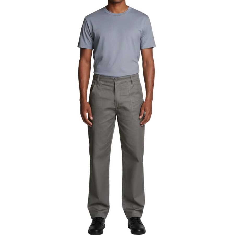 Half-Cos Heavy Denim Operational Work Pants Pockets Professional Construction Uniform - Grey - View 1