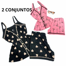 Set Of 2 Women's Pajamas With American Baby Doll Straps And Buttons That Open For Breastfeeding, Blogger Summer - Bụi hồng - Xem 14