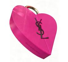 Yves Saint Laurent Caja de almacenamiento con forma de corazón, caja de almacenamiento de belleza de lujo color rosa, caja organizadora de joyas y cosméticos con forma de corazón, artículos de almacenamiento exquisitos para fashionistas