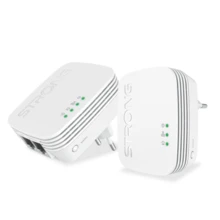 Adattatore di rete Wi-Fi Ethernet PowerLine 600 Mbit/s Strong POWERLWF600DUOMINI Bianco 2 pezzi - Bianco - Visualizzare 2