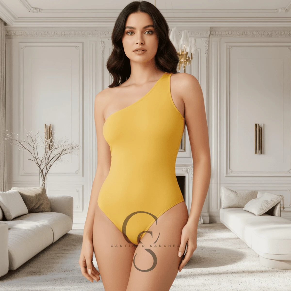 ThaiSanches Women's Suplex Mula Manca Bodysuit - 黃色 - 查看 1