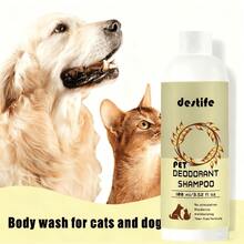 Líquido desodorante y limpiador para mascotas, gel de ducha y champú y acondicionador, fragancia suave, nutre el pelaje de la mascota para suavidad y brillo, botellas pequeñas aptas para viajes, adecuado para gatos y perros de todos los tamaños