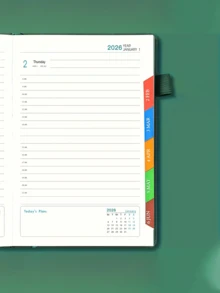2026 Neuer Tagesplaner Notizbuch: Selbstdisziplin, Zeitmanagement, Terminorganisation, Effizienzsteigerungswerkzeug, Erwachsenen Büro/Studien Organizer, visualisierte Planung, strapazierfähiges Material, Zielverfolgung, ideales Weihnachtsgeschenk für beschäftigte Menschen. Anwendbare Szenarien: Arbeitsplan, Studienplan, Lebensplanung, Schule, Büro, Zuhause - Verschiedenfarbig - Übersicht 5