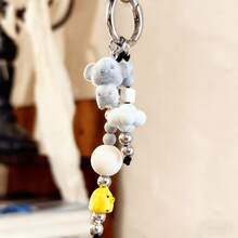 Koala & Chick Beaded Hanging Chain Personalized Phone Lanyard Sweet CCD Strap Girly Gift Pendant Cute Accessory Gifts For Women Personalised Gifts Funny Gifts Gifts For Men Men Gifts Gifts For Boyfriend Phone Charm - Yellow - View 3