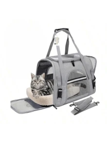 Haustiertasche, tragbare Katzentasche, Reisetasche, tragbare Haustiertasche, atmungsaktive Katze, Outdoor, Reisen, Auto, kleine Hundetasche, geeignet für kleine und mittelgroße Hunde und Katzen