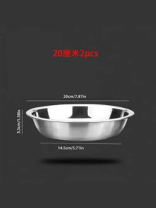 2pcs/6pcs High Quality Reusable Thick Stainless Steel Round Plates, Household Round Dish, Flat Plate, Tray, Soup Plate, Vegetable Plate, Round Plate, Fruit Plate, Barbecue Plate - Multicolor - View 13