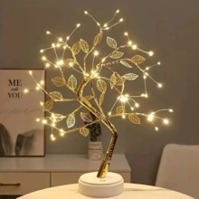 Creative Copper Wire Tree LED Table Lamp/Night Light Battery/USB Operated Bedroom/Home Decorative - Gold - View 5