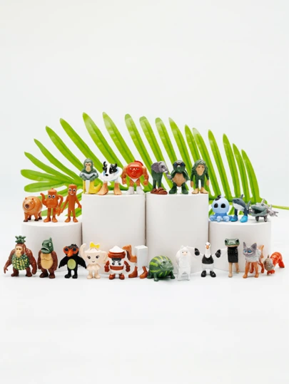 24pcs Weird Funny Mini Figures Set – Brainrot-Style Plastic Creatures With Hilarious Faces & Poses, Collectible Toys For Room Decor, Desktop Display, Party Favors & Prank Gifts