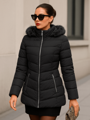 Abrigo Grueso a la cadera con Capucha y Detalle de Peluche - Tandera