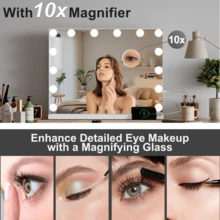 Modern Makeup Mirror Large Vanity LED Light Mirror Dimmable 50*40 Cm - White - View 5