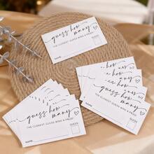 100/50/30 Pcs Game Cards, How Many Cards, Suitable For Bridal Shower, Birthday Party, Simple Bridal Shower, Wedding Gift, Bachelorette Party, Bridal Shower Game Idea - White - View 6