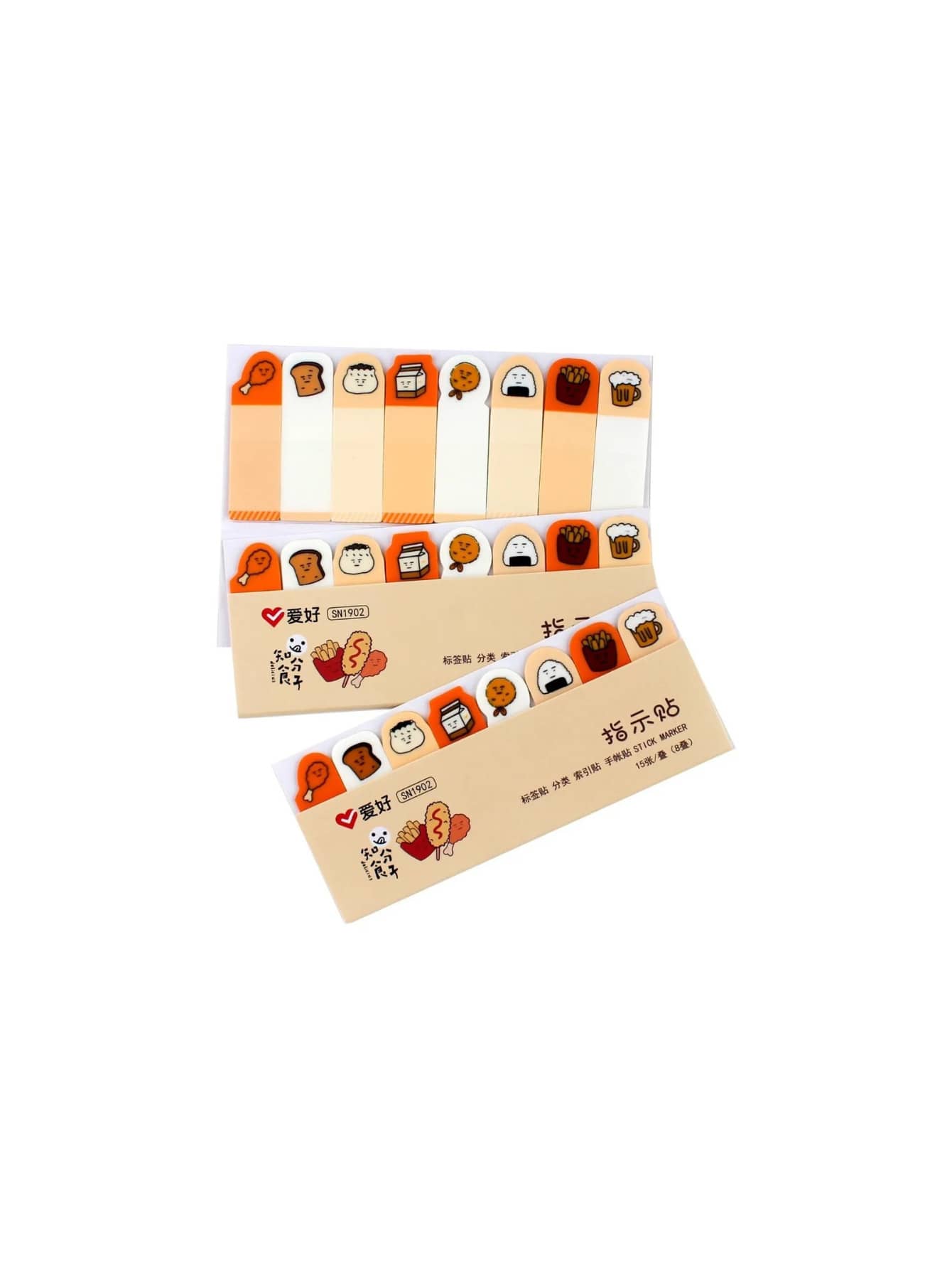 Paquete 360 notas adhesivas separadores comida kawaii transparente papelería escolares multicolores sticky notes Nota adhesiva divertidos organización agenda regalo - Multicolor - Ver 1