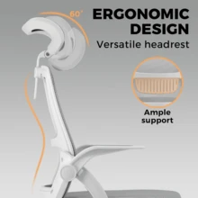 Oikiture Computer Desk Chair With Mid-Back And Lumbar Support Home Office Chair Armrest Swivel Chair For Home And Office Use Grey - B3-網狀背面-白色 - 查看 5