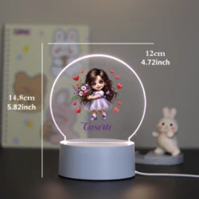 1pc Custom Personalized Table Lamp Night Light Customized Cartoon Princesses And Animals 3D Night Light Toy Acrylic Night Lights Gift For Home Room Decoration Night Light Usb Powered & Battery Operated Optical Illusion Table Lamp With Remote Control Perfect Gift Send To Girls For Valentine's Day, Easter, Christmas Unique Room Decor, Fun And Adorable Nightlight Gifts Birthday Graduation Home Decor Back To School School Supplies,Christmas Gift Supplies