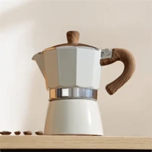 3-Cup Moka Pot | Classic Espresso Coffee Maker For Home Use | Portable Coffee Machine | Suitable For Cuban Coffee | Retro Beige Coffee Maker