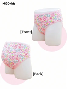 Girls Briefs, Pack Of 24, Cute Underwears For Toddlers Girls 2-3/4-5/6-7/8-10 Yrs, Pink Color Shorts, Floral & Heart Random Prints, Soft & Comfortable Perfect For Play & School - Multicolor - View 6