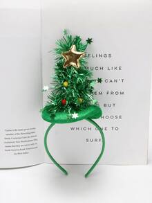 1 peça Nova Tiara de Natal com Decoração de Papai Noel, Tiara para Cabelo, Fantasia de Árvore de Natal, Acessórios para Cabelo - Multicolorido - Ver 7